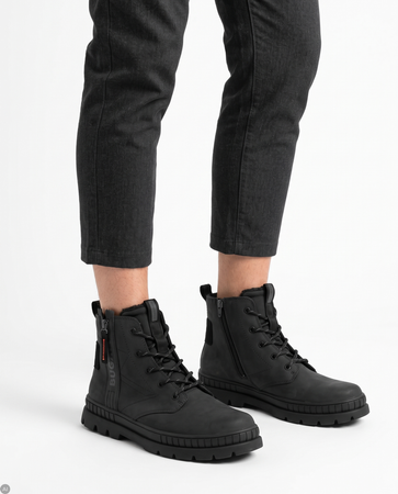 Men's Ankle Boots Bugatti Insulated Lace-Up With Zipper Black 321AGB335900-1000