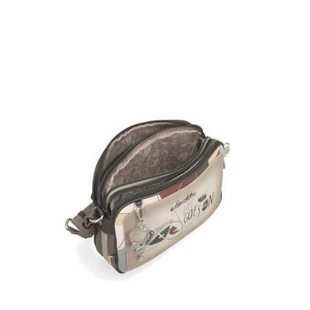 Anekke Women’s Crossbody Three-Compartment Bag Adjustable Strap Multicolor 42813-188