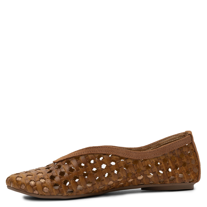 Maciejka Women’s Leather Perforated Flats Breathable Loafers Almond Toe Brown 07307-29/00-0