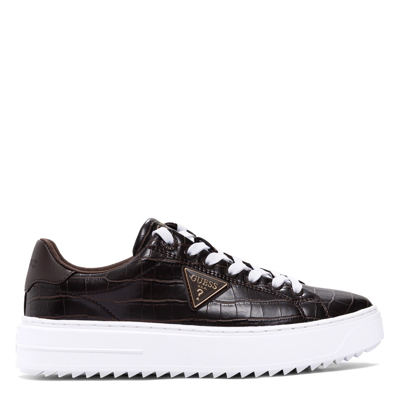 Guess Kroko Sneakersy Na Platformie Czekoladowy Brąz FLFD15PEL12-DBR