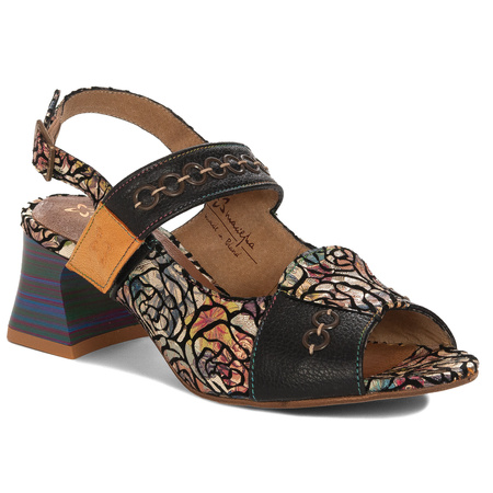 Maciejka Women's Heeled Leather Sandals Black