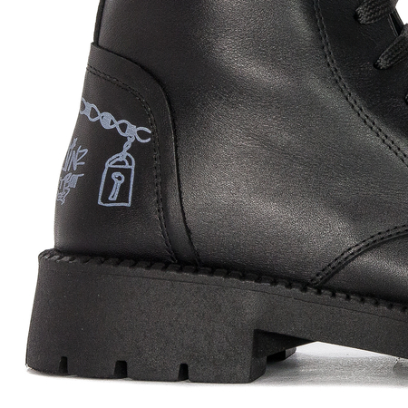 Black Venezia Black leather boots