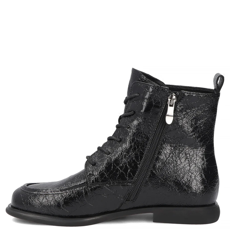 Filippo Patent Leather Lace-Up Ankle Boots Black DBT8142-26-BK