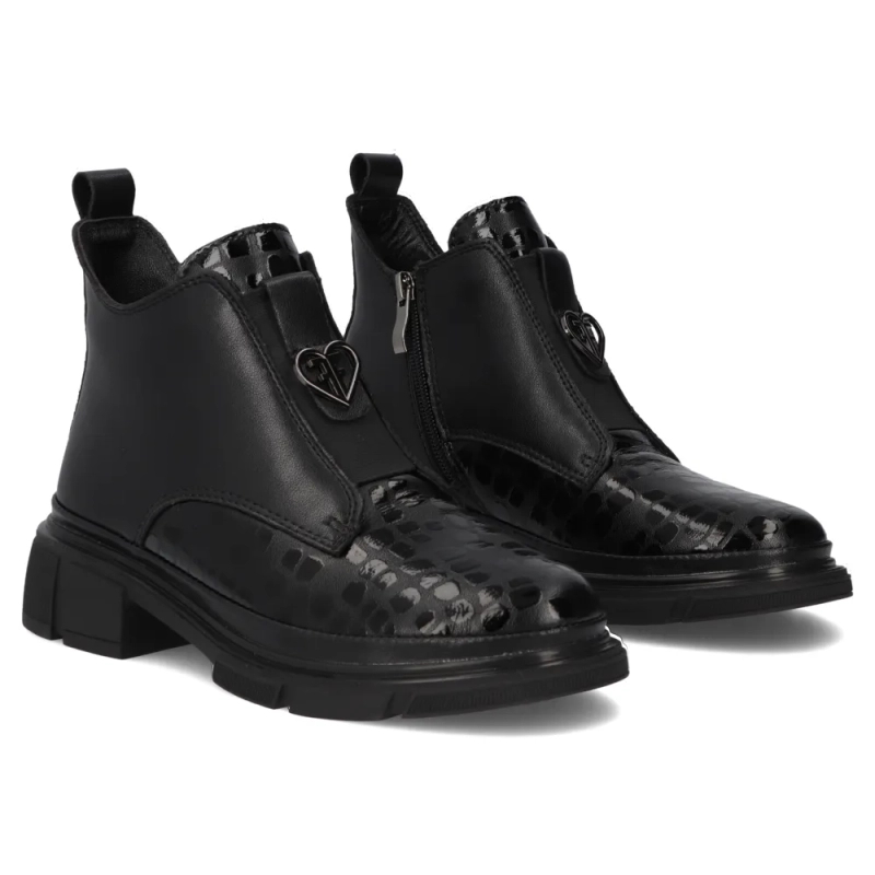 Filippo Leather Ankle Boots Insulated with Fleece Black DBT7430/25 BK