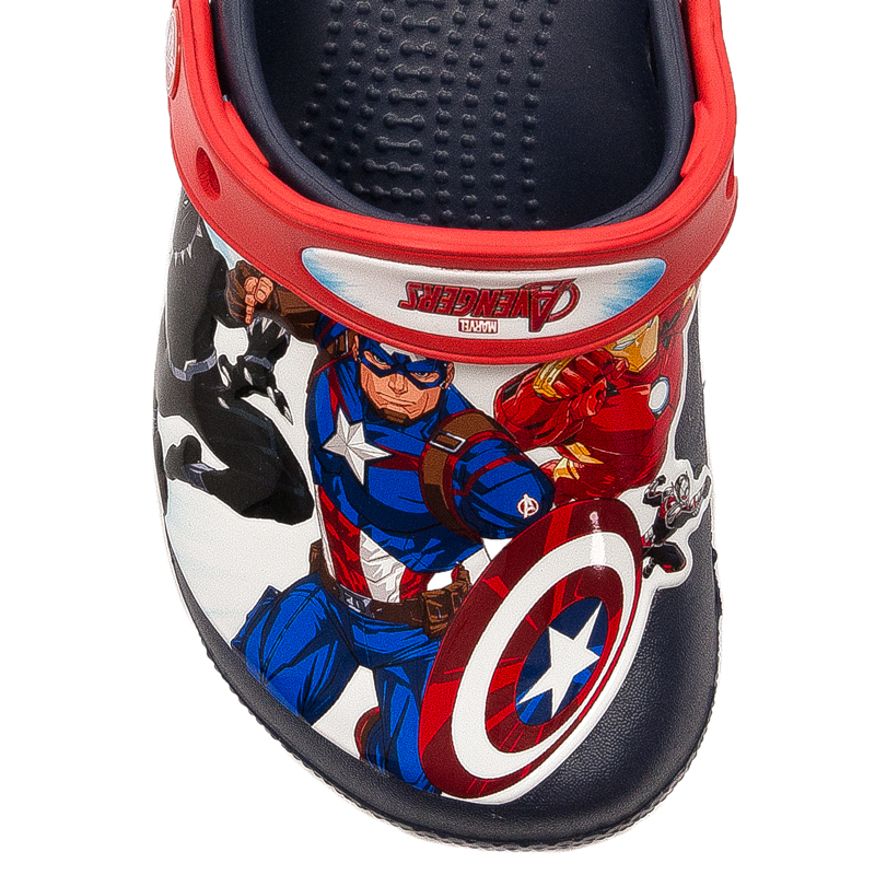 Crocs Children Slides Navy Avengers Patch