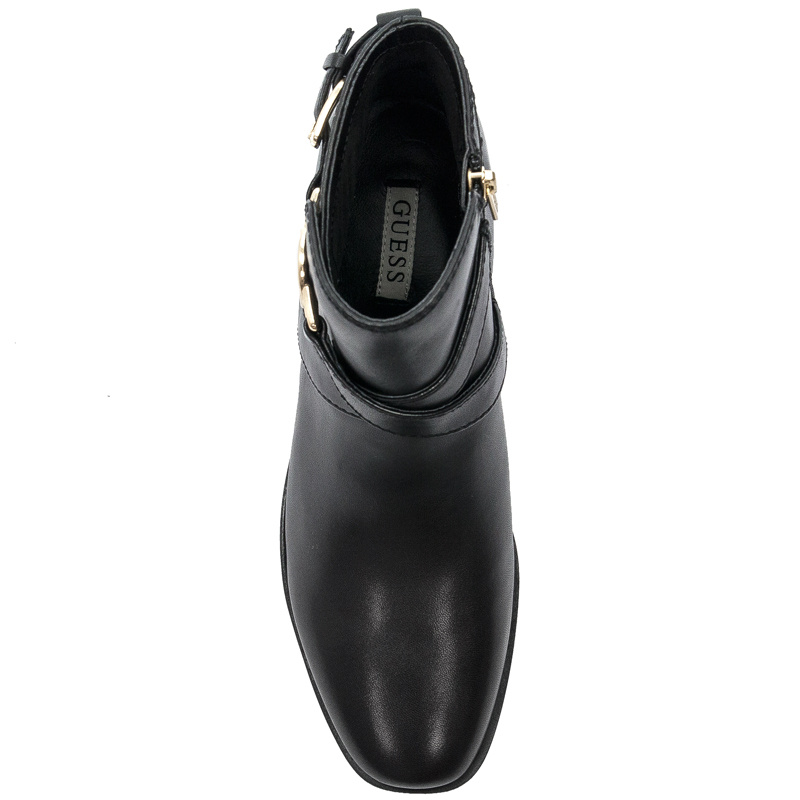 Botki Guess FL7FRZ LEA09 FLORIZA Black skórzane Czarne