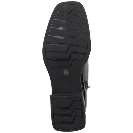 Filippo Leather Patent Ankle Boots For Women Flat Heel Black DBT4763/25BK