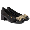 Women's shoes Sergio Leone lacquered with a bow Black PAT PU