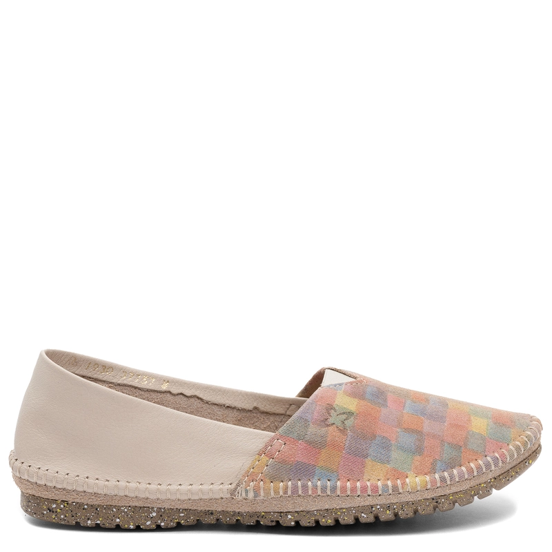 Maciejka Leather Flat Slip-on Shoes Multicolor Beige 1930W-56/00-0