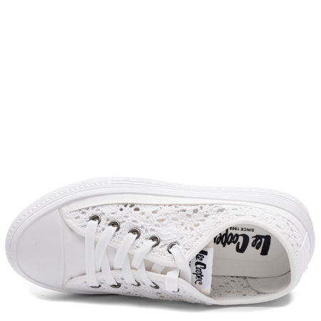 Lee Cooper Openwork Lace Platform Sneakers White LCW-26-44-4485L