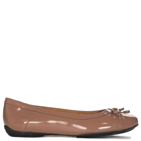Geox Women's lacquered ballerinas with bow Nude