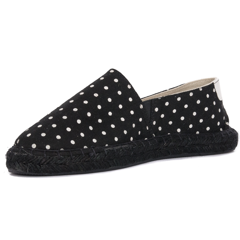 Big Star Espadryle damskie w kropki Black Czarne