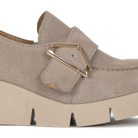 Maciejka 05829-10/00-1 Dark Beige Suede Flat Shoes
