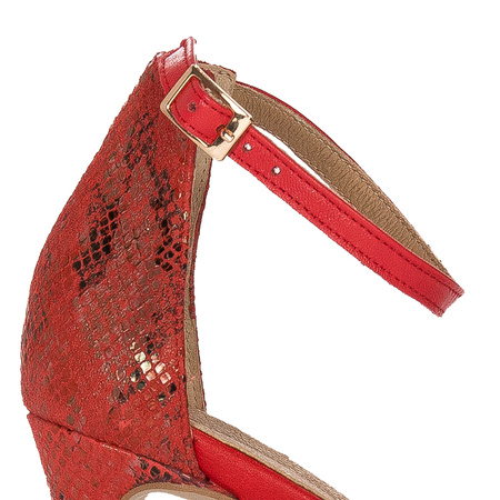 Maciejka Red Women's Leather Sandals