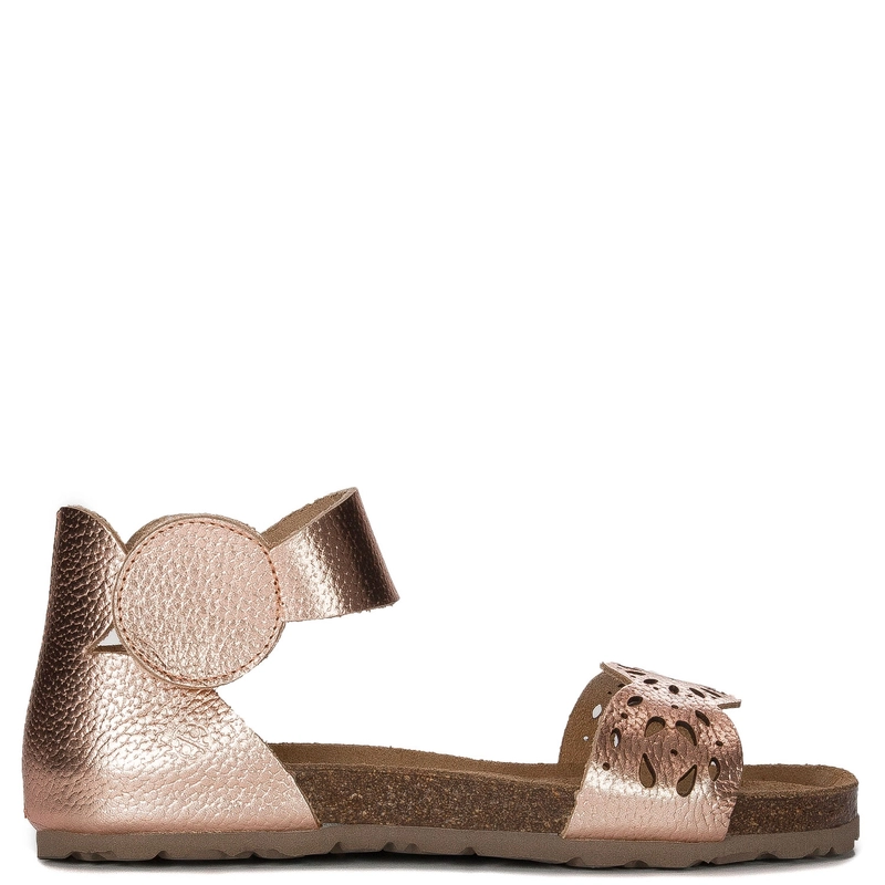 Yokono Women's leather sandals Villa Per Salmon pink and gold