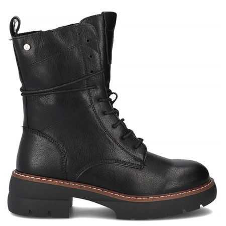 Filippo Leather Lace-Up Boots On Platform Black DBT7263-25-BK