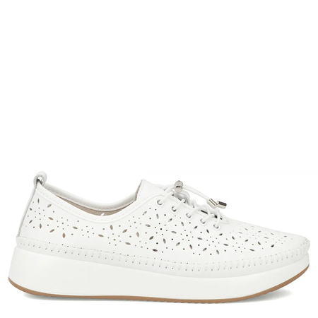 Filippo Skórzane Sneakersy Na Platformie Białe DP7535-26-WH
