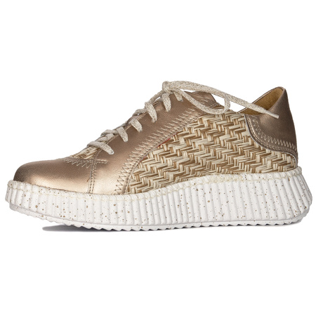 Maciejka Women's Leather Gold Sneakers