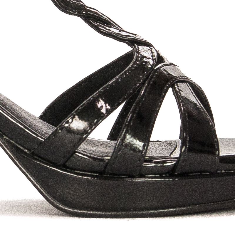 Marco Tozzi Black Patent Women's Sandals