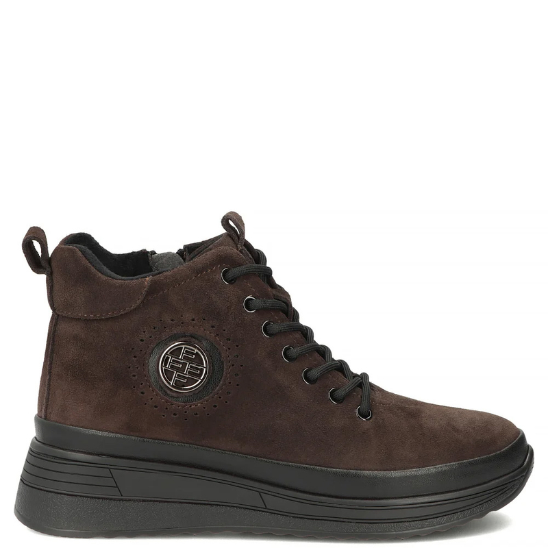 Filippo Skórzane Ocieplane Trzewiki Damskie Z Zamkiem Brązowe DBT4215-26-DBR