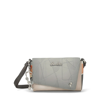 Anekke Crossbody Bag Asymmetric Flap Geometric Stitching Multicolor 42813-557