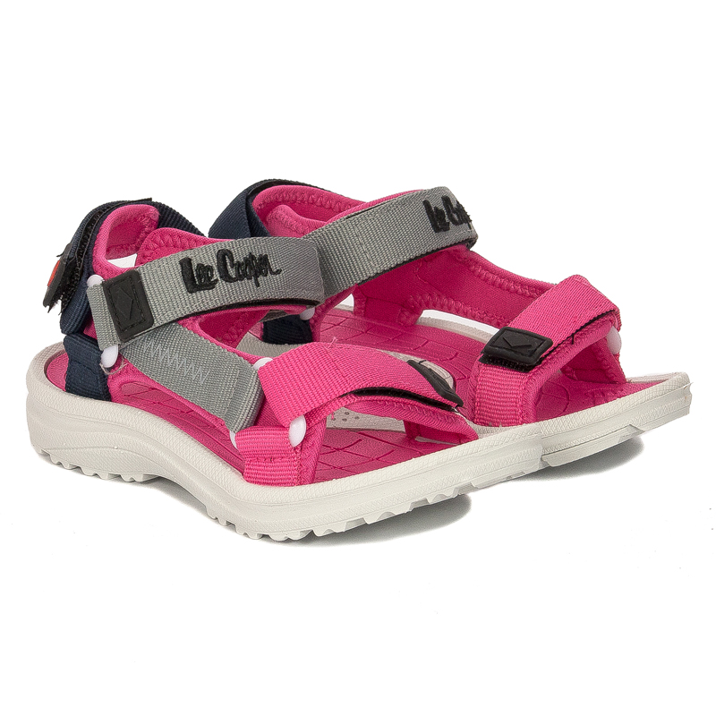 Lee Cooper Children's girls' sandals with Velcro Black Fuxia Fushia