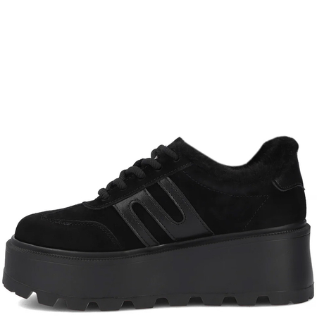 Filippo Skórzane Sneakersy Ocieplane Na Platformie Czarne DP7110-26-BK