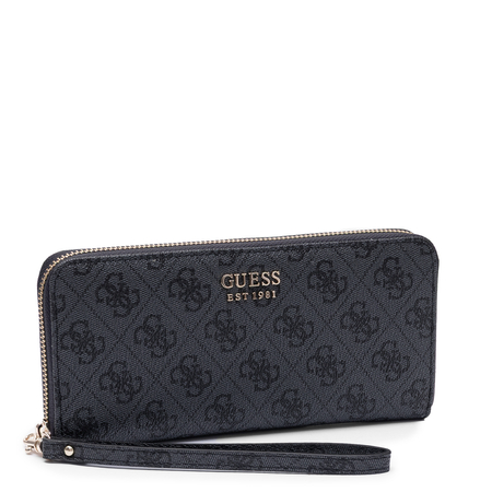 GUESS Women's Large Zip-Around Logo Wallet Black SWLG9648146-BLACK