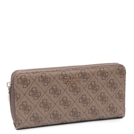Guess Brenton Portfel Zapinany Na Zamek Wzór Monogram Beżowy SWLG9648146-LATTE