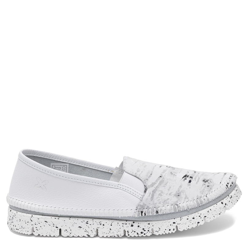 Maciejka Women's Speckled Leather Slip-On Shoes White 3512W-33/00-5