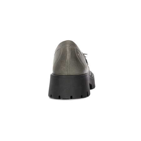 Maciejka Skórzane Półbuty na Platformie Szare 5497S-35/00-5