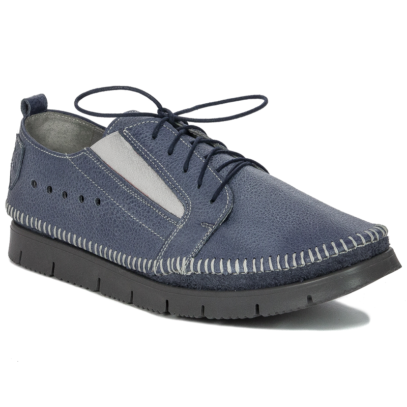 Maciejka 5874-17/00-1 Navy Blue Leather Low Shoes