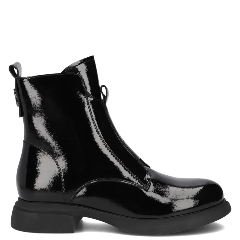 Filippo Lakierowane Botki Z Zamkiem Czarne DBT6540-25-BK
