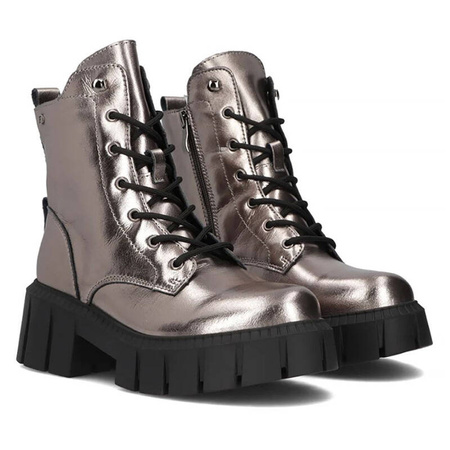 Filippo Gun Metal Leather Women's Boots