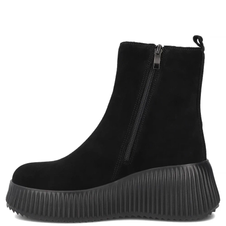 Filippo Suede Leather Platform Ankle Boots Black DBT6392-26-BK