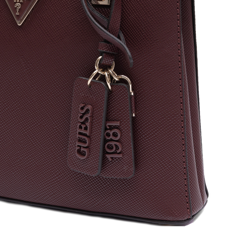Guess Elegancka Klasyczna Torebka Damska Kuferek Bordowa HWZG9672050-BUR