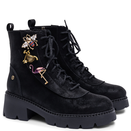 Maciejka Leather Ankle Boots Elegant Black 07656-01/00-8