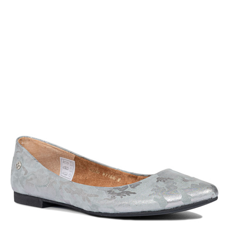 Maciejka Suede Ballet Flats Almond Toe Grey 4100W-05/00-8