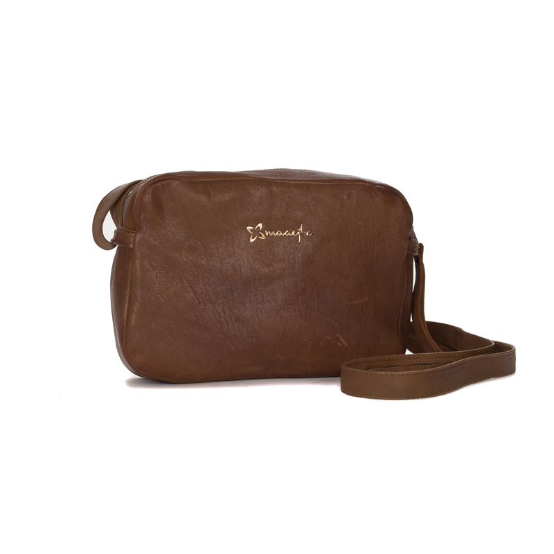Maciejka Brown Leather Women's small Handbag