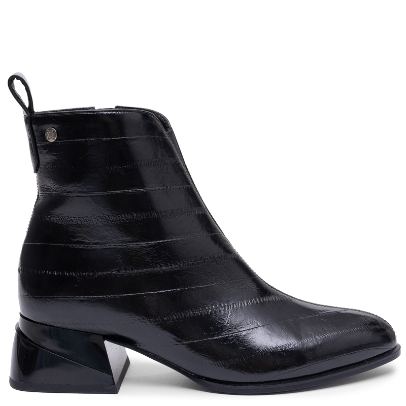 Maciejka Women's Leather Pointed Toe Geometric Block Heel Ankle Boots Black K7675-01/00-7