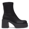 T. Sokolski Leather Platform Ankle Boots Block Heel Black HW-Z25-128-BLK