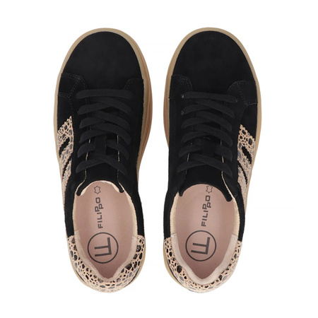Filippo Beige Leather Sneakers