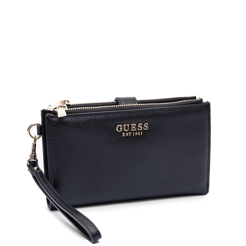GUESS Portfel Damski Duży Z Paskiem Czarny SWBG7898157-BLACK