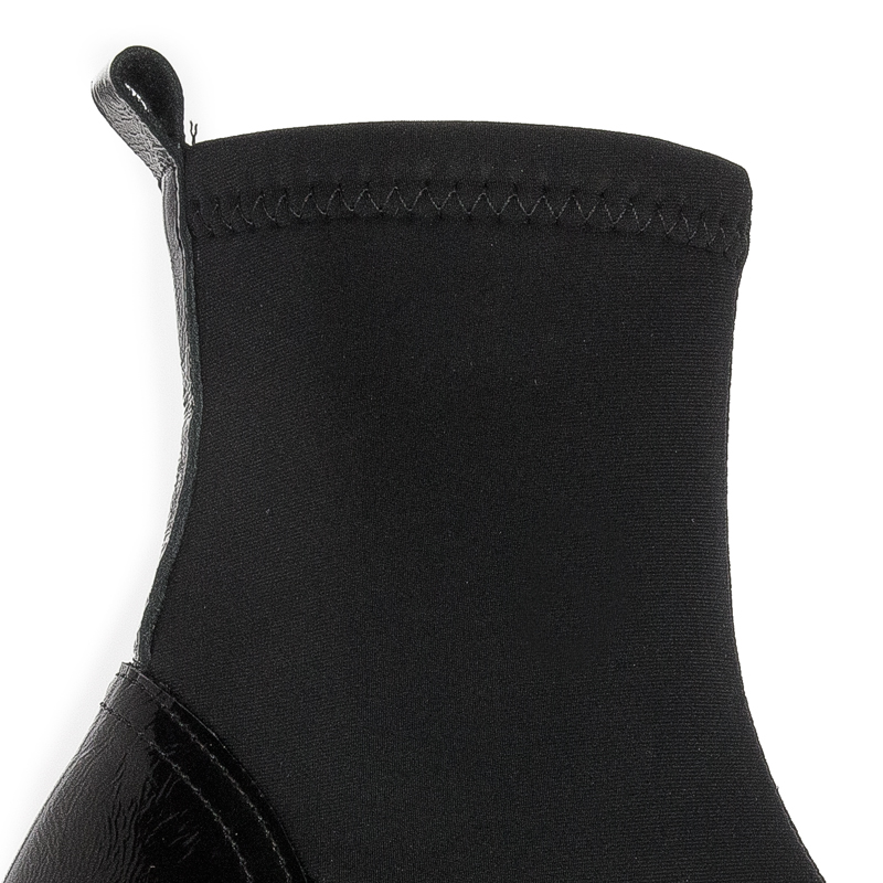 Botki damskie Venezia ROV skórzane Black Czarne