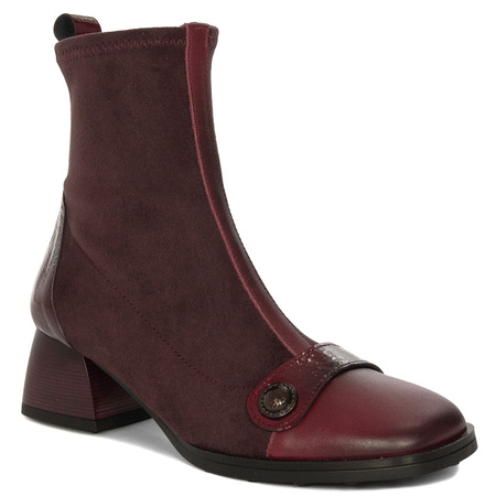 Hispanitas Women's Ankle Boots with Heel Burgundy
