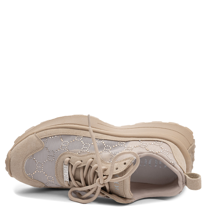 GOE Women's Platform Sneakers With Crystals Beige TT2N4042