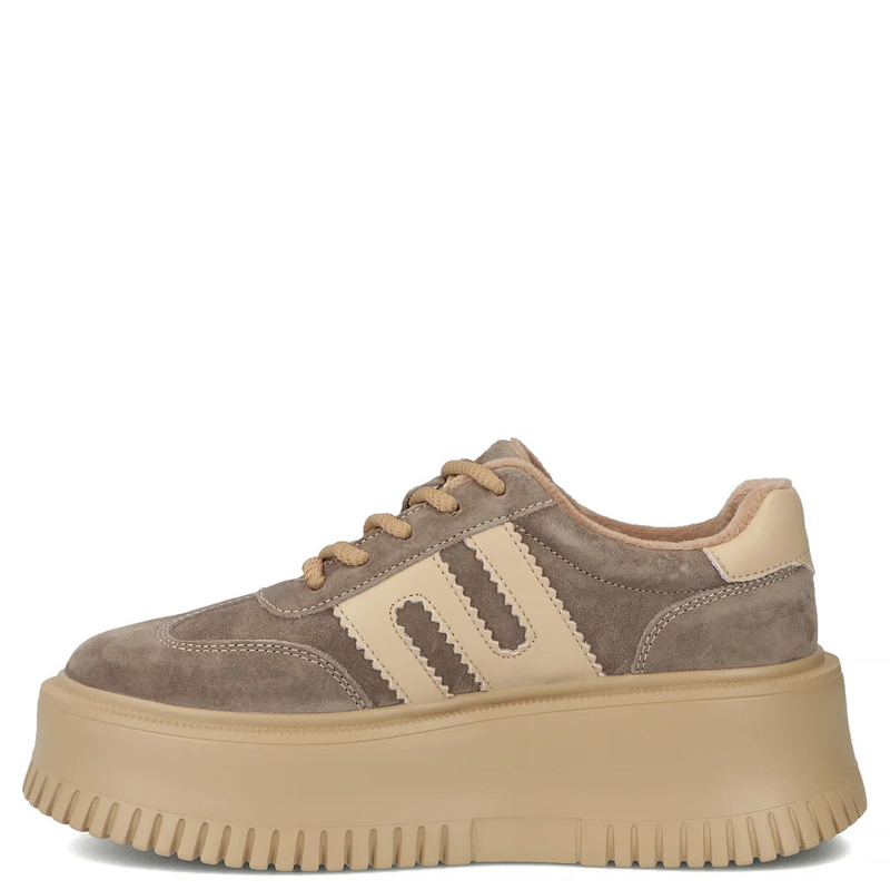 Filippo Zamszowe Sneakersy Damskie Na Platformie Beżowe DP7111-26-TP