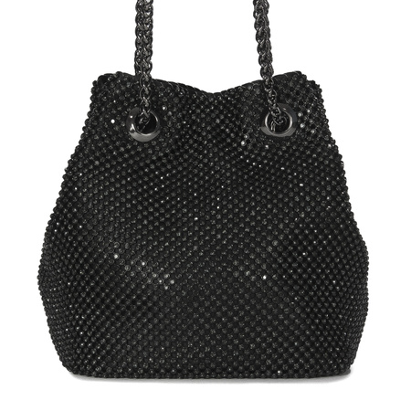 Guess Torba damska wieczorowa mała Lua Mini Black czarna z cyrkoniami