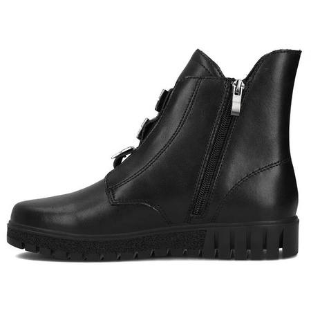 Filippo Black Leather Ankle Boots for Women