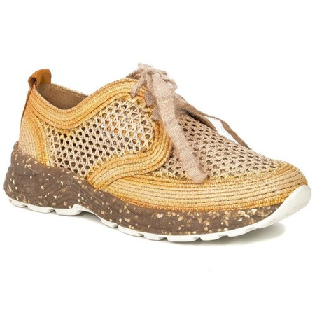 Maciejka Yellow Straw Flat Shoes